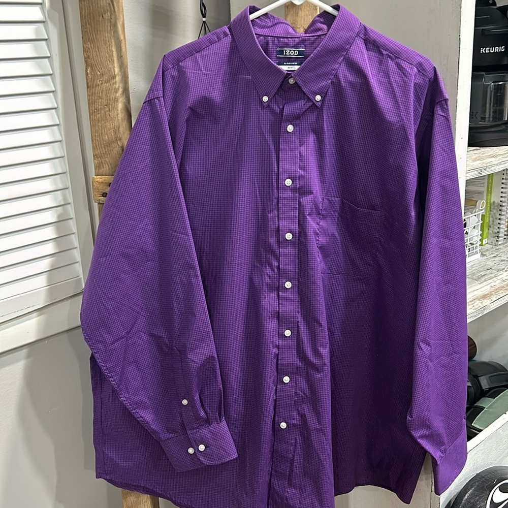 Izod, purple dress shirt